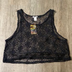 Black Mesh Surf Style Top